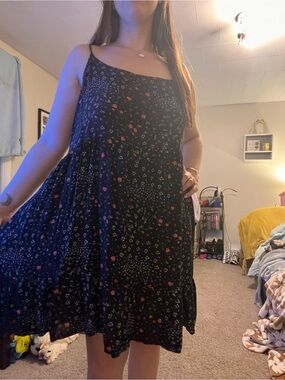 Aeropostale Black Floral Swing Sundress